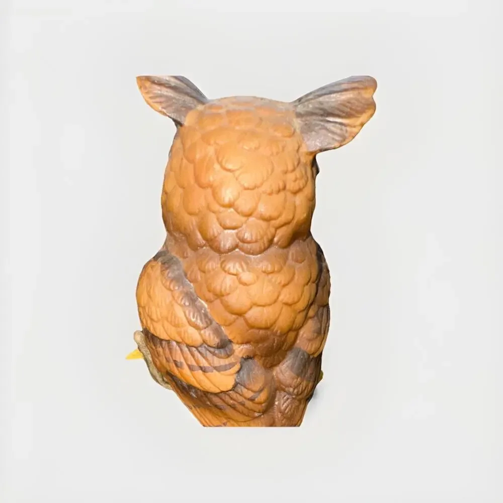 Vintage Owl Figurine Porcelain Perched on Tree Branch 4 Inches MCM 1970’s